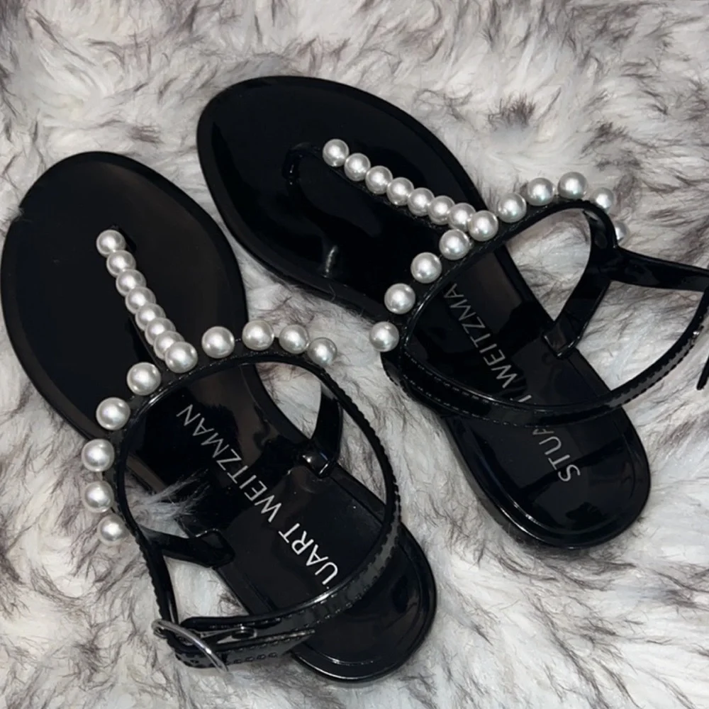 Stuart Weitzman Women's Goldie Embellished Jelly Sandals